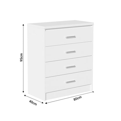 Σετ Κρεβατοκάμαρας Olympus White με Κρεβάτι 140x200εκ Σετ 4τεμ
