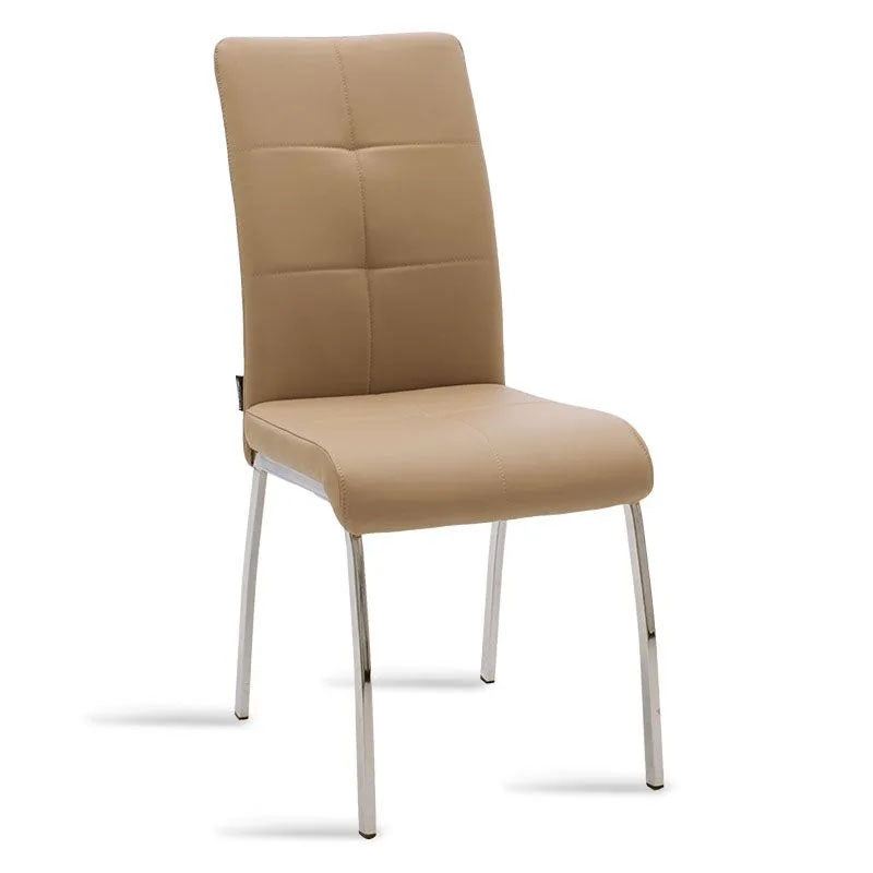 Τραπεζαρία με Καρέκλες Ariadne Μόκα και Τραπέζι Antoro γυαλί Φ100x75εκ Σετ 5τεμ