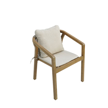 Τραπεζαρία Malibu pakoworld μασίφ ξύλο ακακίας 180x90x75εκ Σετ 7τεμ