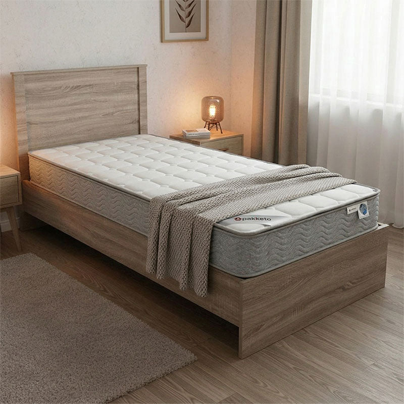 Κρεβάτι με στρώμα Athos-Perfecto pakoworld sonoma 90x190εκ