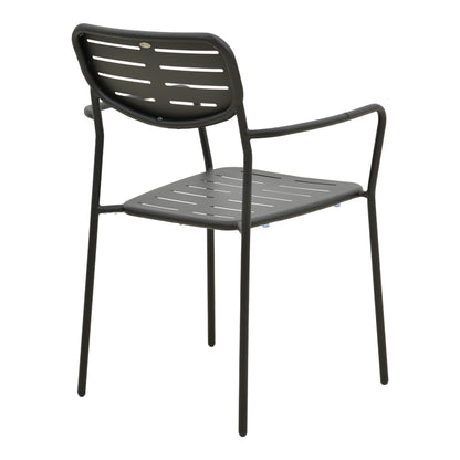 Τραπεζαρία Moraja Deraby pakoworld σετ 5τεμ μαύρο μέταλλο 140x80x72εκ