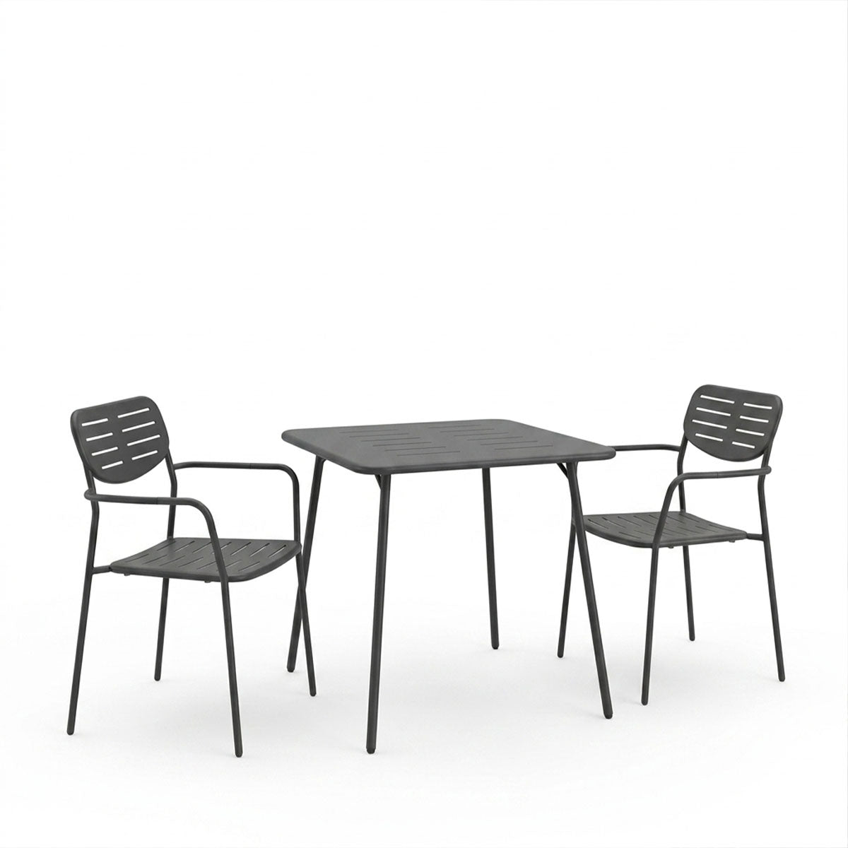 Τραπεζαρία Moraja Deraby pakoworld σετ 3τεμ μαύρο μέταλλο 70x70x73εκ