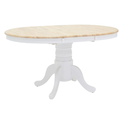 Τραπεζαρία Dallan Lars pakoworld 5τεμ λευκό rubberwood Φ100(+38)x100x75εκ