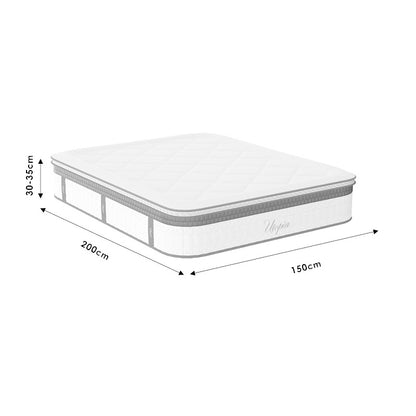 Κρεβάτι με στρώμα Nevil-Utopia pakoworld ύφασμα ανθρακί 150x200εκ