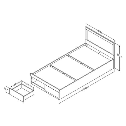 Κρεβάτι με στρώμα και συρτάρι Olympus-Nemesis pakoworld wenge 100x200εκ