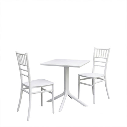 Τραπεζαρία Groovy Tifany I pakoworld σετ 3τεμ λευκό PP 60x60x76εκ