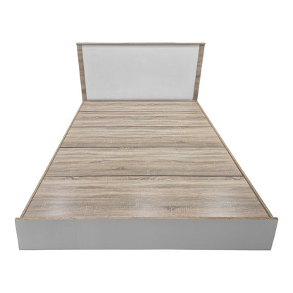 Κρεβάτι με στρώμα Athos Utopia pakoworld sonoma και λευκό 160x200εκ