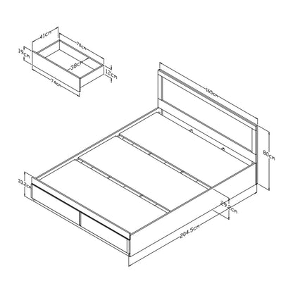 Κρεβάτι με στρώμα Olympus Utopia pakoworld με συρτάρι sonoma 160x200εκ