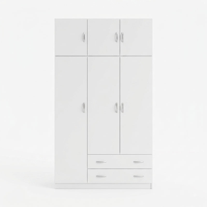 Ντουλάπα τρίφυλλη με πατάρι Alvia pakoworld λευκό 150x51x240εκ