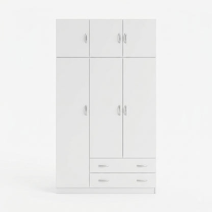 Ντουλάπα τρίφυλλη με πατάρι Alvia pakoworld λευκό 150x51x240εκ