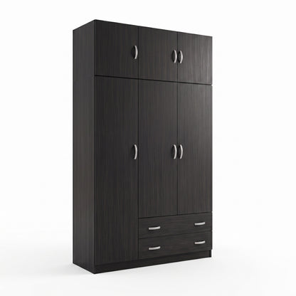 Ντουλάπα τρίφυλλη με πατάρι Alvia pakoworld wenge 150x51x240εκ