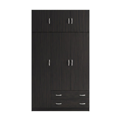 Ντουλάπα τρίφυλλη με πατάρι Alvia pakoworld wenge 150x51x240εκ