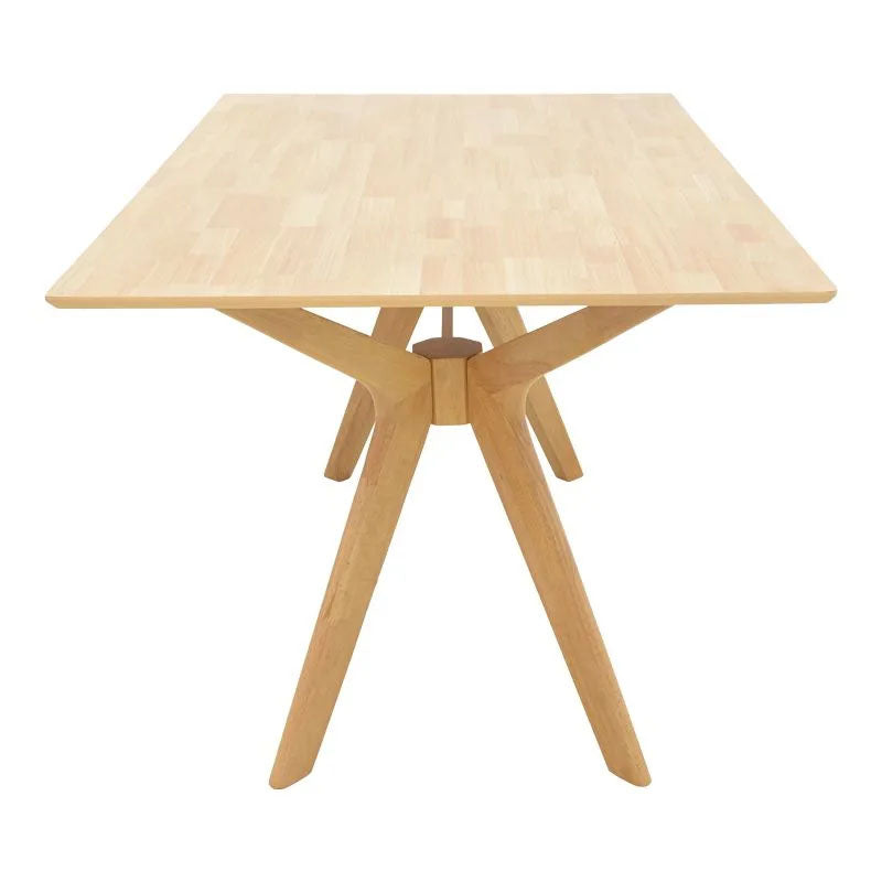 Τραπεζαρία με Καρέκλες Sienna μπεζ και Τραπέζι Raffles rubberwood σε φυσική απόχρωση 150x90x76εκ Σετ 5τεμ