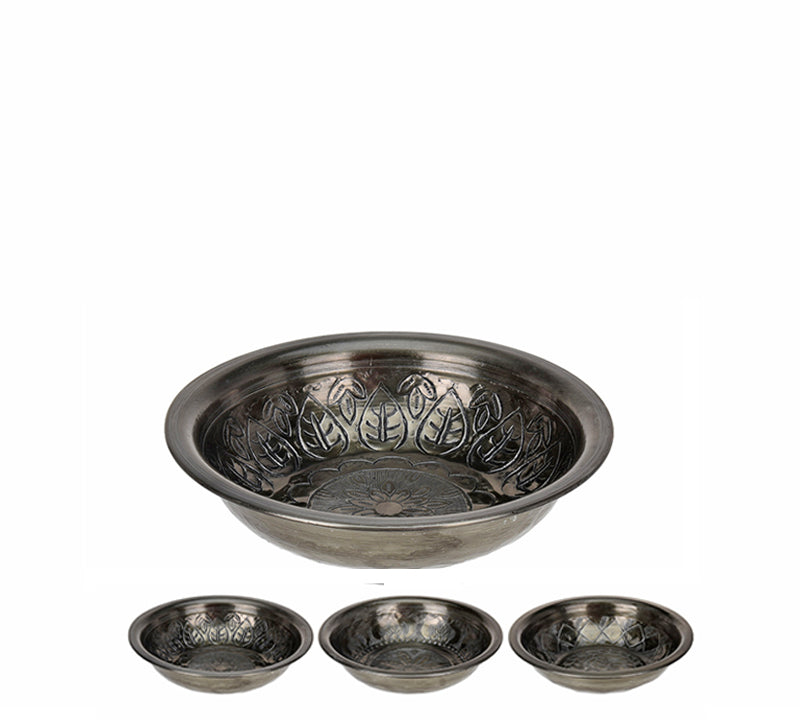 Μικρό μπώλ αλουμινίου σχ.Arabesque (3σχ.) σε μαύρο/λαδί χρμ.,17cm