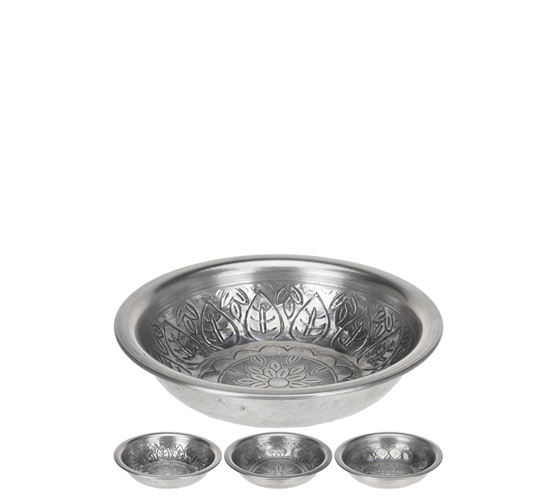 Μικρό μπώλ αλουμινίου σχ.Arabesque (3σχ.) ασημί χρ.,17cm