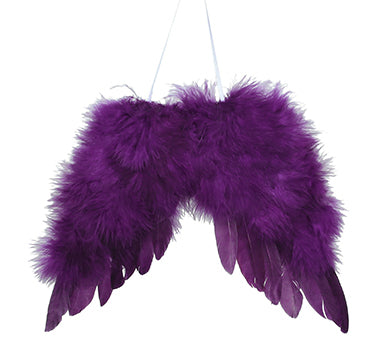 Διακοσμητικά φτερά, μελιτζανί χρ. 26cm