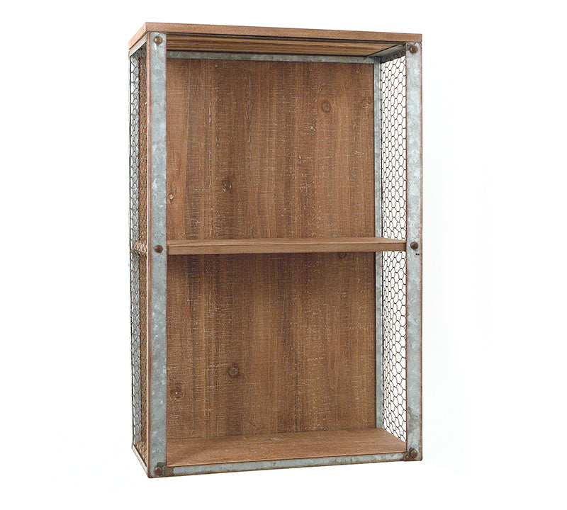 Παραλ/μο ράφι από ξύλο & σύρμα 61,5cm