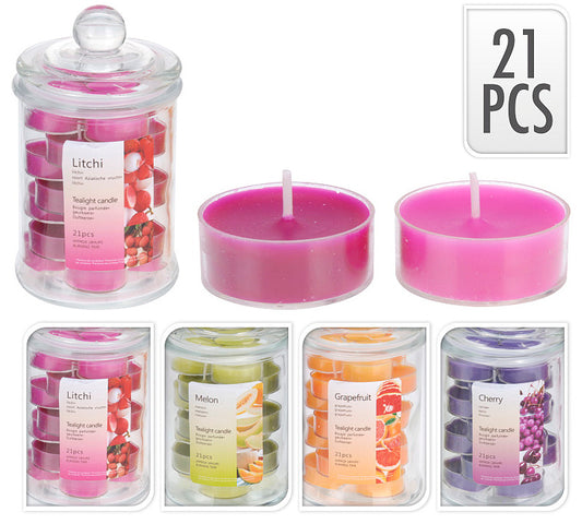 Χρωματιστά ρεσό (21τεμ.) σε γυάλινη συσκ/σια δώρου, 4 αρώματα