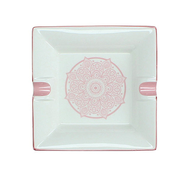 Τασάκι από πορσελάνη σχ.Mandala ροζ, 17,5cm