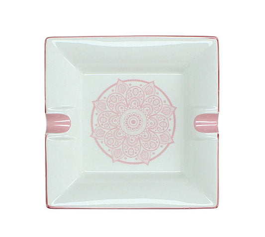 Τασάκι από πορσελάνη σχ.Mandala ροζ, 17,5cm