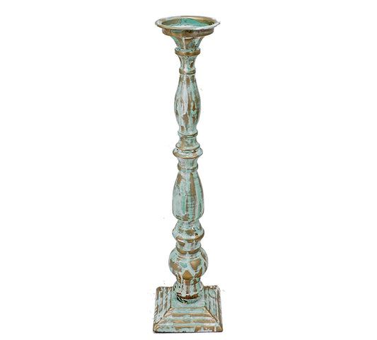 Μεταλλικό κηροπήγιο, τυρκουάζ με χρυσή πατίνα,55,5cm
