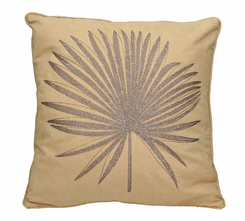 Μαξιλάρι σωμον, κέντημα ασημί "Φοίνικας¨, 45x45cm