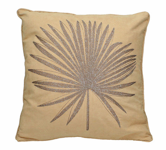 Μαξιλάρι σωμον, κέντημα ασημί "Φοίνικας¨, 45x45cm