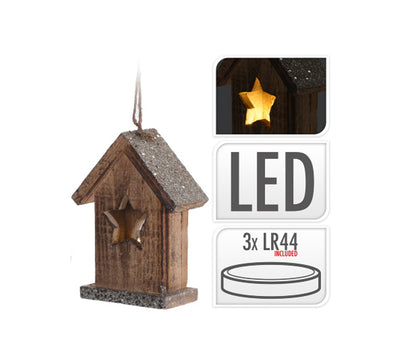 Κρεμαστό διακοσμητικό σπιτάκι με Led, 15cm