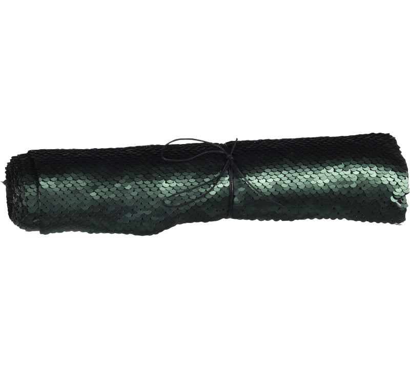 Ύφασμα διακόσμησης/τραβέρσα με 2χρωμη παγιέτα (πράσινη/μαύρη), 25x125cm