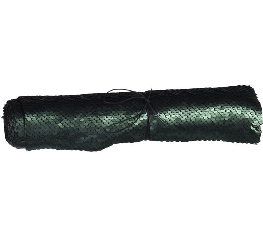 Ύφασμα διακόσμησης/τραβέρσα με 2χρωμη παγιέτα (πράσινη/μαύρη), 25x125cm