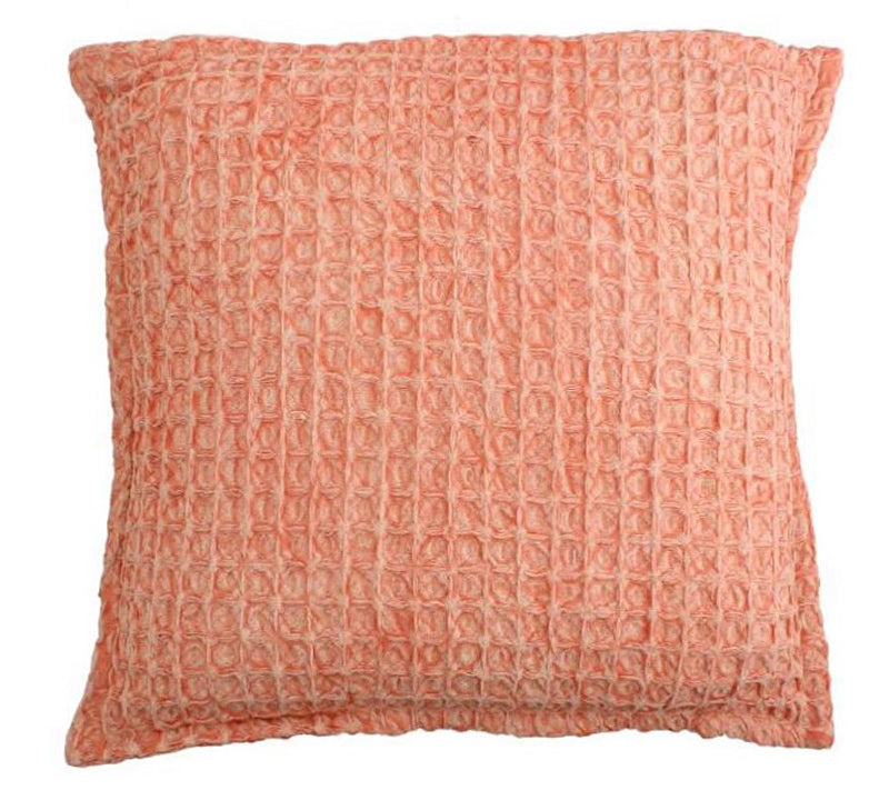 Μαξιλάρι cotton πικέ, σε κοραλί χρ., 45x45cm