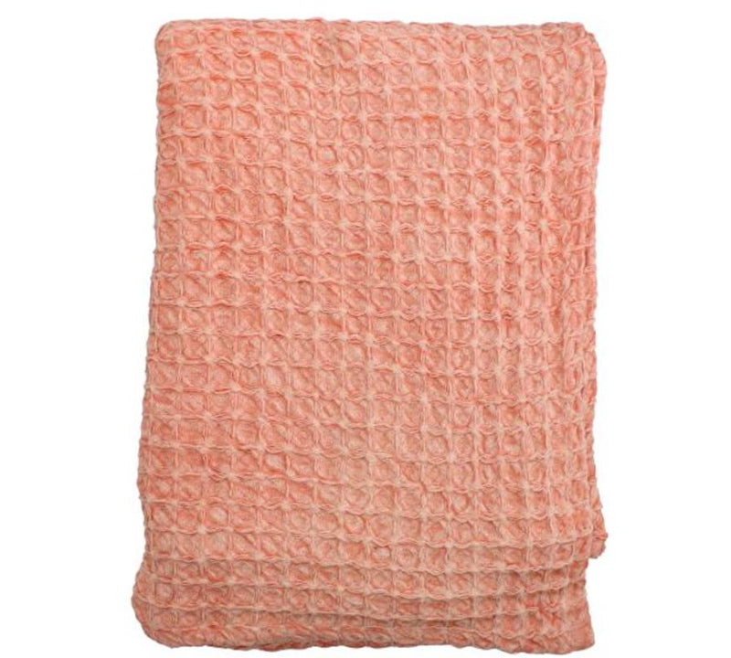 Ριχτάρι πικέ cotton, σε κοραλί χρ.,130x170cm