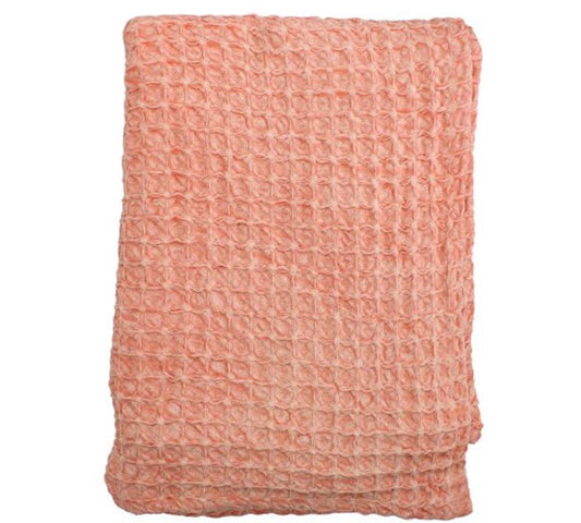 Ριχτάρι πικέ cotton, σε κοραλί χρ.,130x170cm