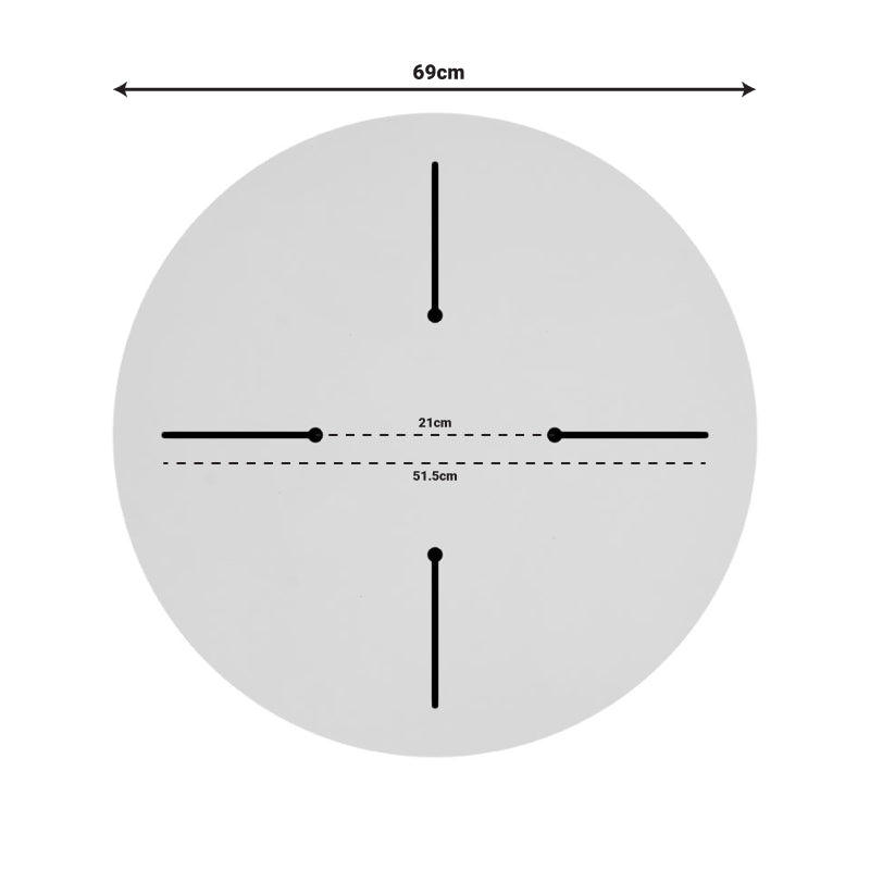 Επιφάνεια τραπεζιού Fervor pakoworld HPL ivory Φ69εκ πάχους 12mm