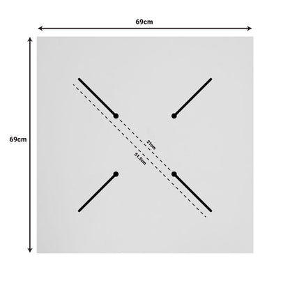 Επιφάνεια τραπεζιού Portico pakoworld HPL wenge 69x69εκ πάχους 12mm