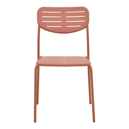 Καρέκλα Deraby pakoworld στοιβαζόμενη terracotta μέταλλο 52.5x45.5x83εκ