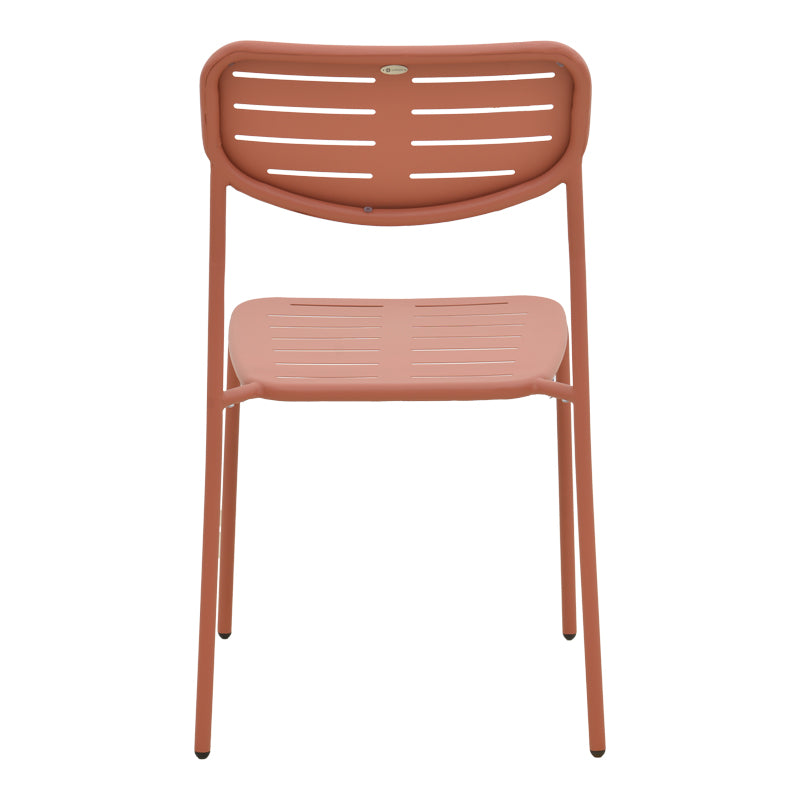 Καρέκλα Deraby pakoworld στοιβαζόμενη terracotta μέταλλο 52.5x45.5x83εκ