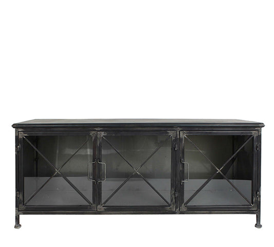 Vintage Μεταλλικό Χαμηλό Ερμάριο,3 πόρτάκια 115x40.5x49,5cm