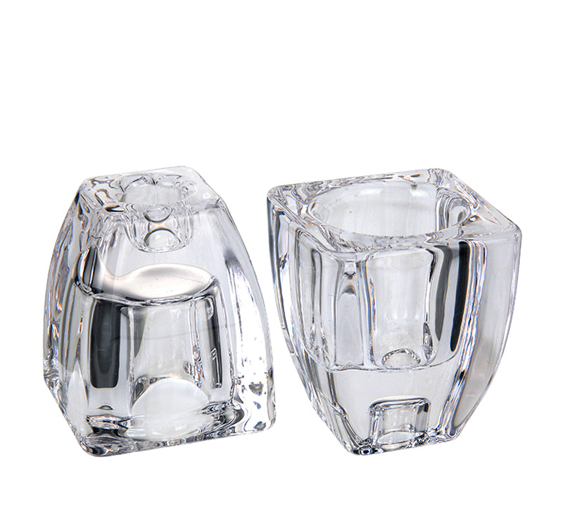 Γυάλινη κωνική βάση κεριού, 6.5x7cm