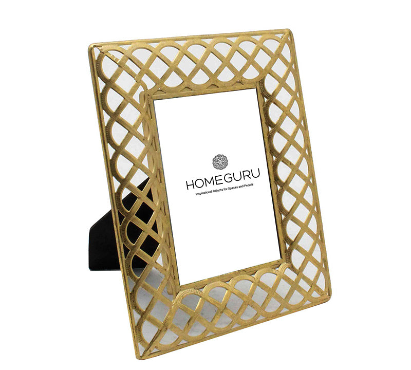 Φωτογραφοθήκη "Ρόμβος" (13x18) χρυσή, 22x27cm