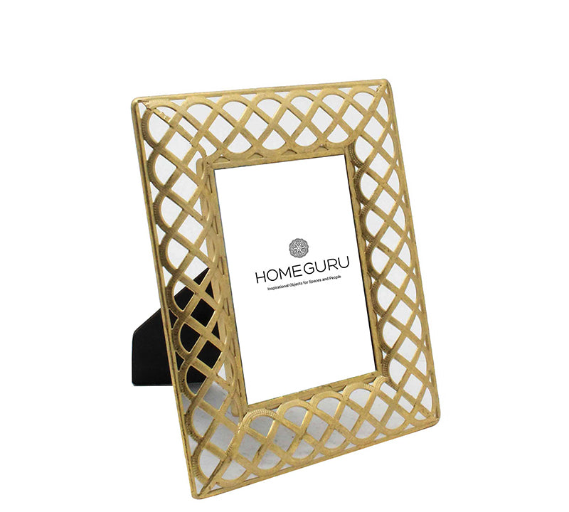 Φωτογραφοθήκη "Ρόμβος" (10x15) χρυσή, 19.5x24.5cm