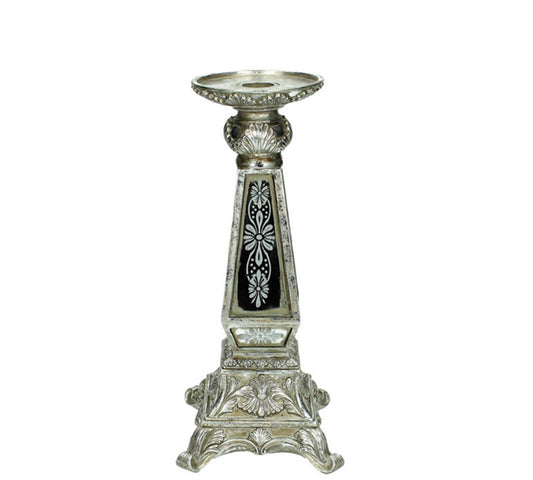 Τετράγωνο σκαλιστό κηροπήγιο με καθρέπτη, 27cm