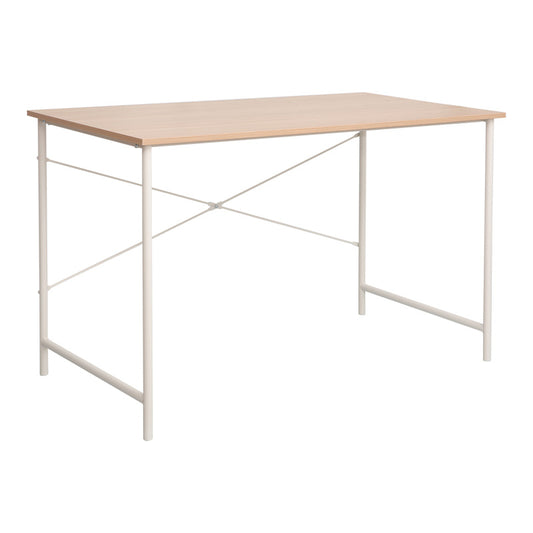 Γραφείο εργασίας Senzia pakoworld σε φυσική απόχρωση με λευκό μέταλλο 120x60x75εκ