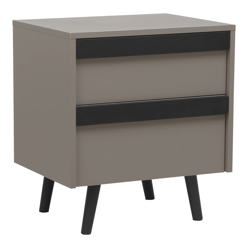 Κομοδίνο Nectra pakoworld taupe με μαύρο 50x40x56εκ