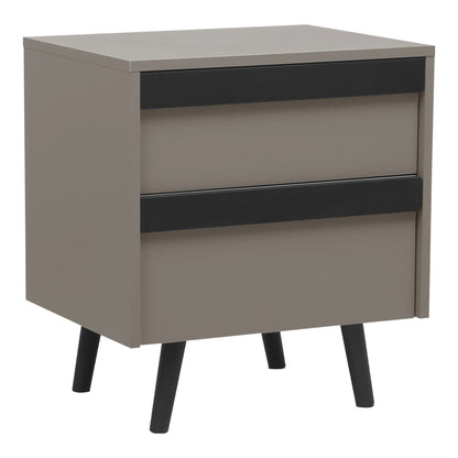 Κομοδίνο Nectra pakoworld taupe με μαύρο 50x40x56εκ
