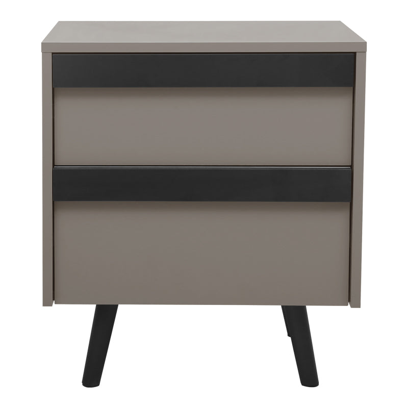 Κομοδίνο Nectra pakoworld taupe με μαύρο 50x40x56εκ
