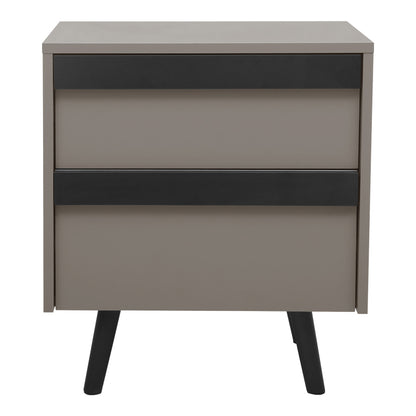 Κομοδίνο Nectra pakoworld taupe με μαύρο 50x40x56εκ