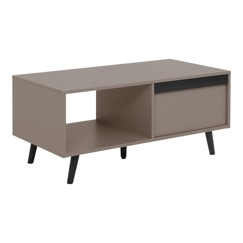 Τραπέζι σαλονιού Nectra pakoworld taupe με μαύρο 100x50x45εκ