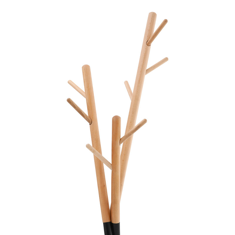 Καλόγερος ρούχων Sigar pakoworld μέταλλο-ξύλο σε μαύρη-φυσική απόχρωση 49x51x187εκ