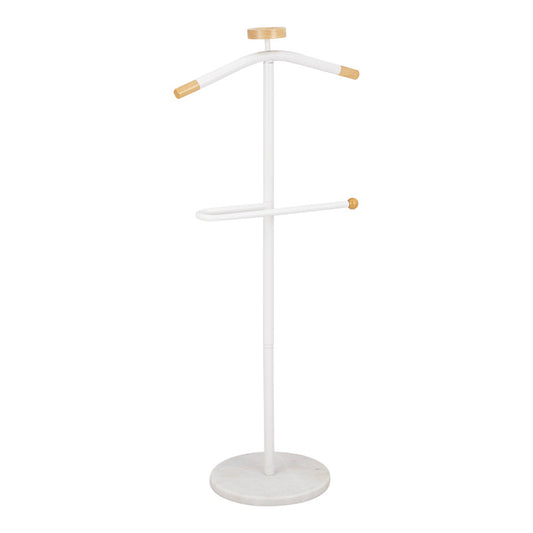 Καλόγερος ρούχων Jolma pakoworld μέταλλο-ξύλο σε λευκή απόχρωση Φ30x111εκ